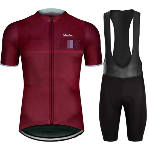 Raudax-Conjunto de Jersey de Ciclismo, uniforme de Ciclismo de montaña, Ropa transpirable de verano, camisa de bicicleta, pantalones con pechera, 2023