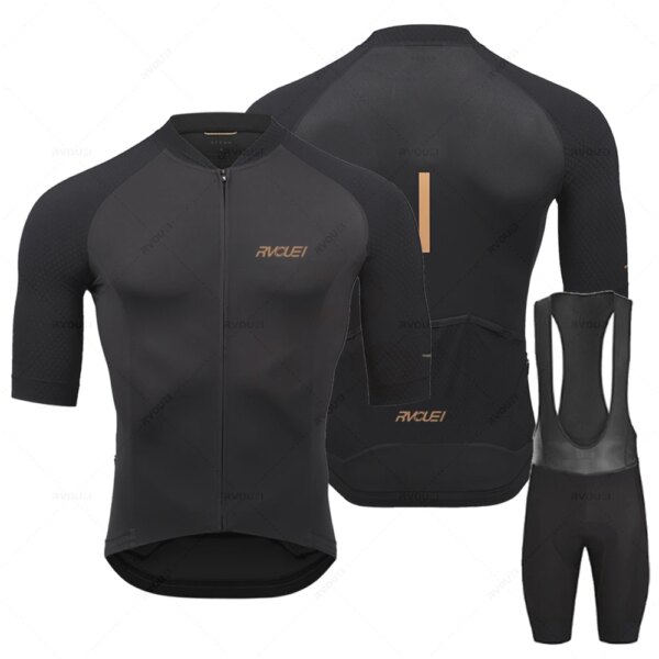 Rvouei-Ropa de bicicleta de equipo profesional para hombre, Ropa de bicicleta de carretera, Conjunto de Jersey de Ciclismo transpirable, Maillot, 2023