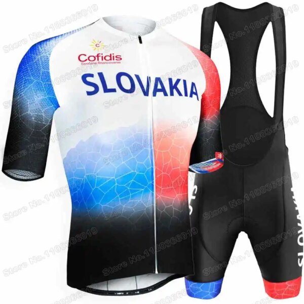 Camiseta de ciclismo del equipo nacional de Eslovaquia para hombre, conjunto de campeón mundial, Peter Sagan, ropa de ciclismo, traje de bicicleta de carretera, pantalones cortos con pechera, 2023