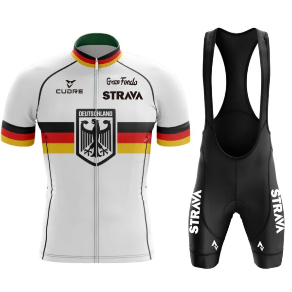 Strava-Conjunto de Jersey de Ciclismo para hombre, Ropa de Ciclismo transpirable, uniforme de bicicleta de montaña, Ropa de Ciclismo de verano 2023