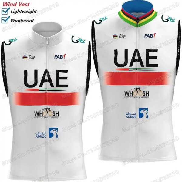 Chaleco de Ciclismo del equipo de los Emiratos Árabes Unidos, Chaleco de carrera a prueba de viento para hombre, Jersey de Ciclismo de Carretera sin mangas, cortavientos, Maillot de Ciclismo de montaña, 2023