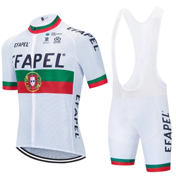 2023 blanco EFAPEL Ciclismo Jersey hombres mujeres amarillo bicicleta Maillot pantalones cortos conjunto Ropa Ciclismo MTB verano bicicleta camiseta Pantalones