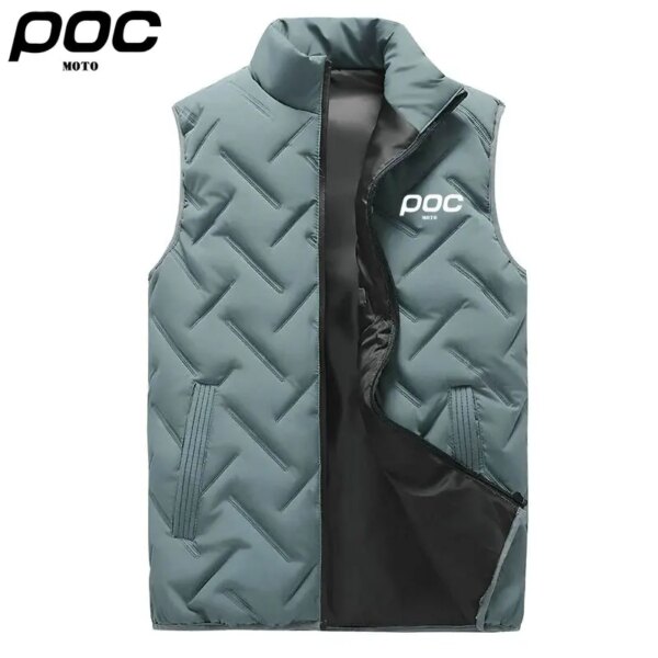 Chaleco de ciclismo para MOTO POC, de Color sólido, con cuello levantado, transpirable, térmico, impermeable, camisetas sin mangas, chaleco para bicicleta y senderismo, invierno 2023
