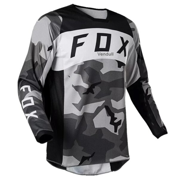 2023 Vendull Fox MTB Road Jerseys camiseta de Motocross hombres transpirable bicicleta de montaña Mtb manga larga carreras de secado rápido ciclismo Jersey