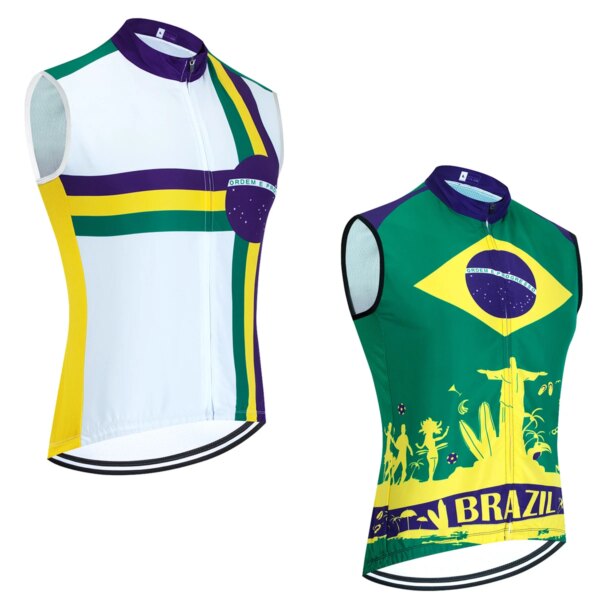 2024 Brasil Ciclismo cortavientos Jersey UAE equipo bicicleta chaleco Maillot Ropa Ciclismo transpirable bicicleta camiseta Ropa