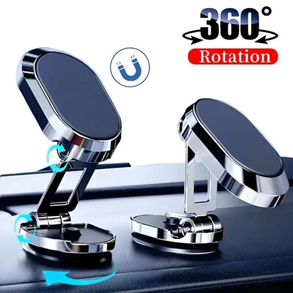 Soporte magnético para teléfono de coche, soporte de Metal plegable con imán fuerte para teléfono móvil, soporte GPS para IPhone 13, 12, Xiaomi y Samsung, 2024