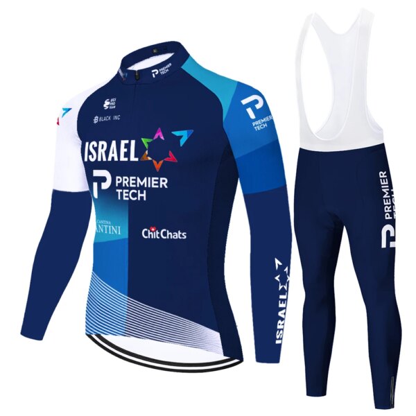 Equipo de ciclismo ISRAEL para hombre, ropa de ciclismo masculina de manga larga, pantalones largos 20D, tenue vtt, verano y primavera, 2024