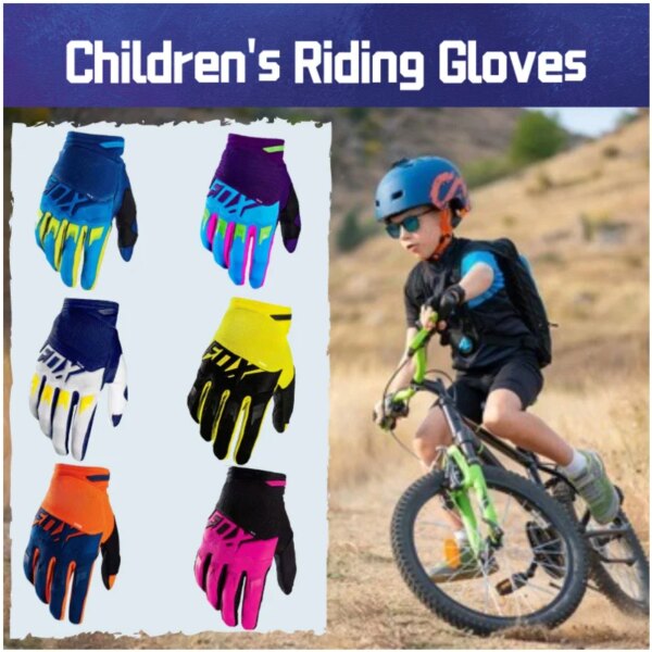 2024 Guantes de montar para niños, bicicleta de montaña, Scooter de equilibrio, motocicleta, equipo de carreras para niños y niñas