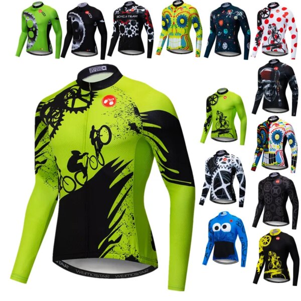 2024 Jersey de ciclismo para hombre de manga larga transpirable bicicleta de carretera MTB Jersey otoño ropa de bicicleta equipo ciclismo camisa ropa de ciclismo