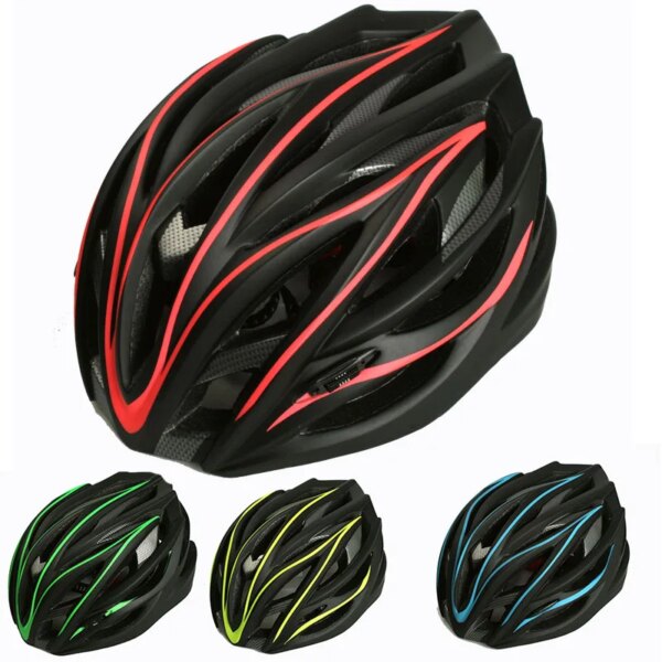 2024 NUEVO Casco de ciclismo para hombres - Casco de bicicleta para hombres Integ-mold Casco de Bicicleta de carretera Casco de seguridad MTB Equipo de carreras 55-62cm F18