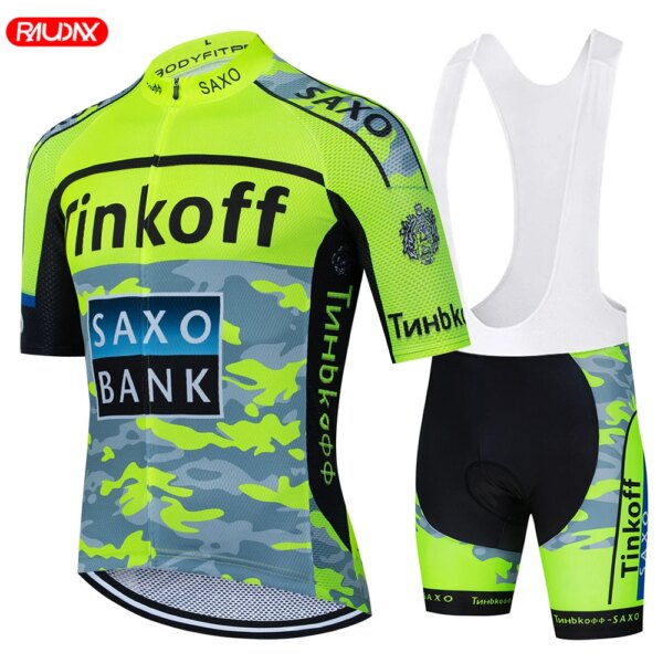 2024 más nuevo Tinkoff Saxo Bank ciclismo Jersey verano Anti-UV ciclismo conjunto transpirable carreras deporte bicicleta Jersey ropa de ciclismo