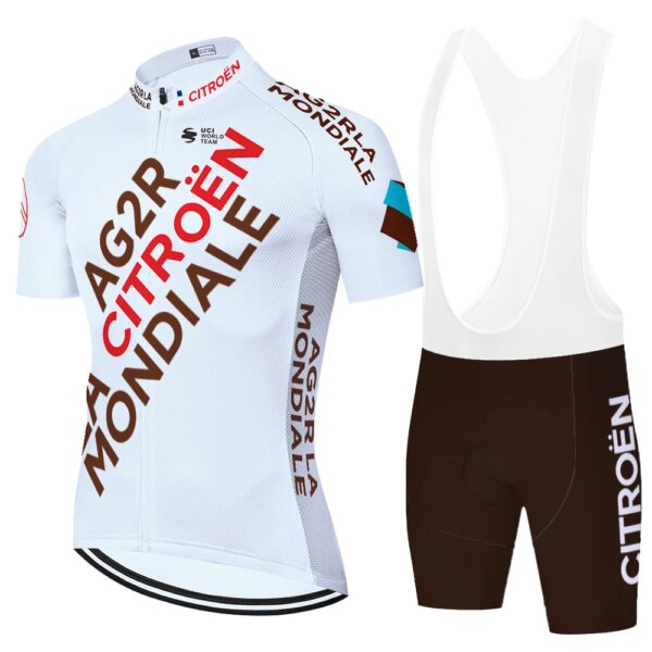 2024 ProTeam AG2R ciclismo jersey traje de verano de secado rápido ropa de ciclismo hombres 20D gel manga corta traje de ciclismo hombre