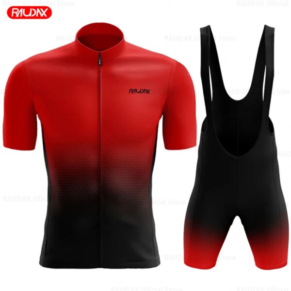 2024 Raudax equipo deportivo entrenamiento Ciclismo ropa transpirable hombres manga corta Mallot Ciclismo Hombre Verano Ciclismo Jersey conjuntos