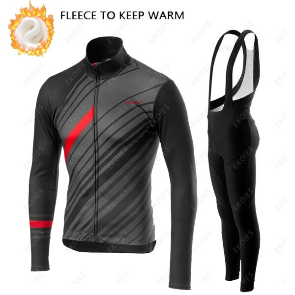 Raudax-Conjuntos de ropa térmica de lana para ciclismo, camiseta deportiva para ciclismo de montaña, chaquetas cálidas para invierno, 2024