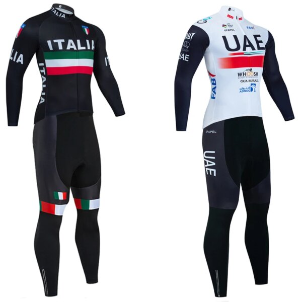 2024 UAE equipo Ciclismo Jersey hombres 20D invierno ITALIA bicicleta Maillot pantalones traje Ropa Ciclismo polar bicicleta chaqueta Ropa