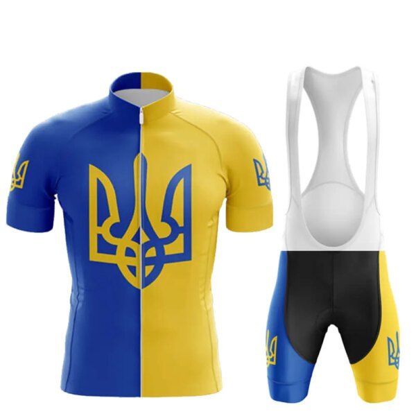 2024 Ucrania Ropa de Ciclismo para hombres de verano de manga corta Conjunto de Jersey de Ciclismo transpirable de secado rápido Ropa Deportiva Maillot Ropa Ciclismo