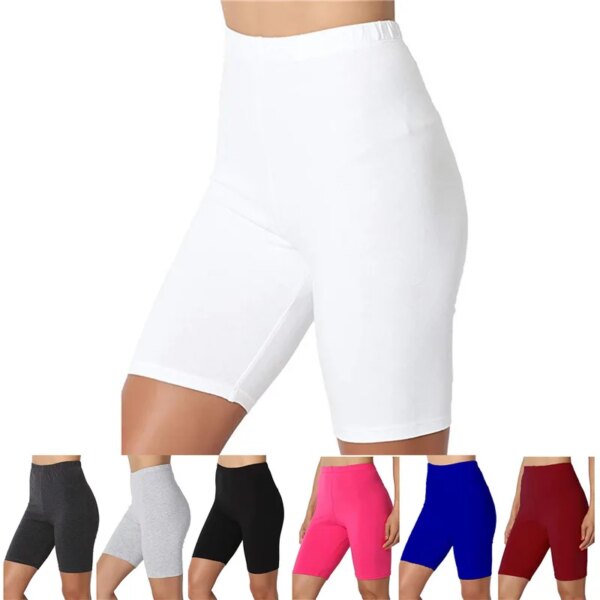 2024 pantalones cortos elásticos informales de cintura alta ajustados para Fitness, pantalones cortos ajustados de verano, pantalones cortos sexis blancos y negros para ciclismo