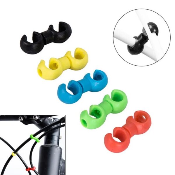 20 piezas Cable de engranaje de freno para bicicleta de montaña, Clips estilo S, hebilla, guía de manguera, Clip de línea cruzada, cierre de anillo, accesorios de ciclismo