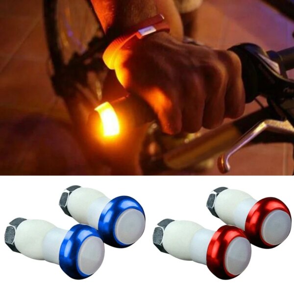 Luz LED para manillar de bicicleta, señal de giro, barra de manillar, enchufe final, indicador de advertencia de seguridad, accesorios, 2 uds.