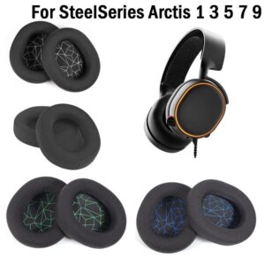 Almohadillas para los oídos para SteelSeries Arctis 1, 3, 5, 7, 9, almohadillas para los oídos de espuma, repuesto de cojín de esponja, 2 uds.