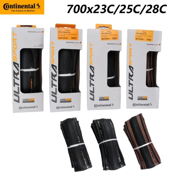 Neumático de bicicleta de carretera Continental ULTRA SPORT Ⅲ, neumático de carretera plegable antipinchazos, 700x23C/25C/28C, ligero, 2 uds.