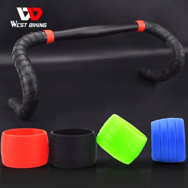 Cinta de silicona para manillar de bicicleta, anillo fijo, tapones para bicicleta de carretera, goma antideslizante, resistente al agua y al desgaste, accesorios para bicicleta, 2 uds.