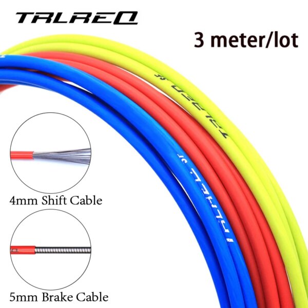 Carcasa de Cable de cambio/freno de bicicleta de 3 metros para desviador de bicicleta de montaña de 4mm/5mm, accesorios de ciclismo