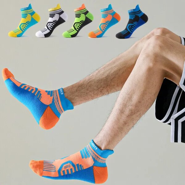 3 par/lote calcetines deportivos de corte bajo para hombre, calcetines profesionales de baloncesto para hombre, calcetines finos transpirables para viajes en bicicleta para hombre