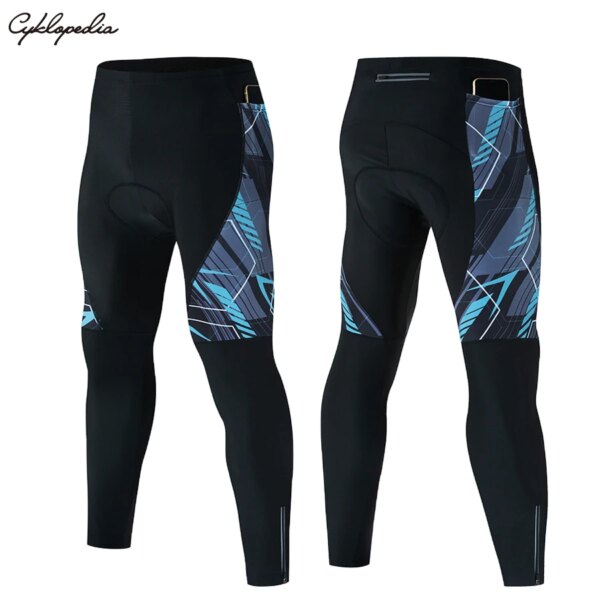 Pantalones de ciclismo con 3 bolsillos para hombre, mallas con almohadilla 5D de larga distancia, ropa para bicicleta de montaña de secado rápido, medias para hombre