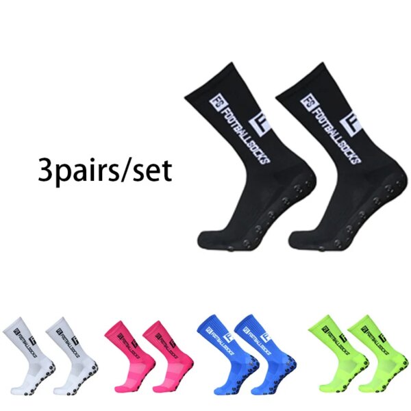 3 pares de calcetines de fútbol FS de nuevo estilo, calcetines redondos de silicona con ventosa, calcetines de fútbol antideslizantes, calcetines deportivos para hombres y mujeres, calcetines de Rugby y béisbol