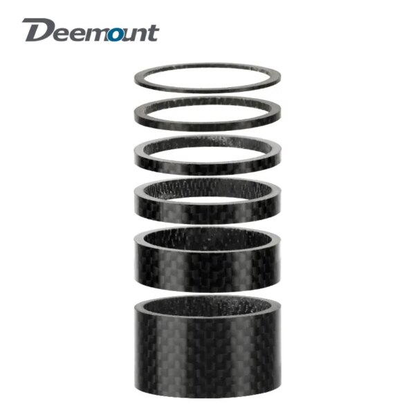 Espaciadores de carbono para auriculares de horquilla de 31,8mm, arandelas ajustables para manillar de bicicleta de montaña, dirección de fibra brillante 3K, accesorios DIY