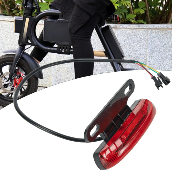 Luz de freno trasero para bicicleta eléctrica, lámpara de advertencia segura para bicicleta eléctrica, Reflector de señal de giro, carcasa sin bombilla, 36-48V