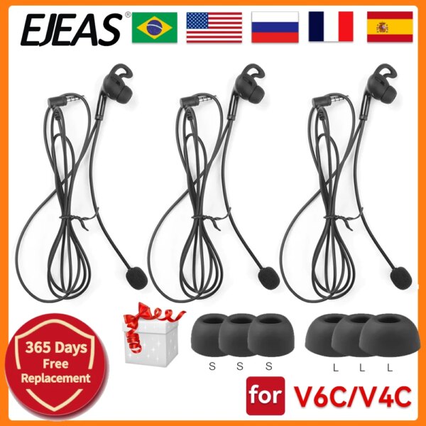 3 uds EJEAS HIFI-R árbitro en la oreja los auriculares para FBIM V4C V6C juez oído intercomunicador auriculares completo y doble de fútbol auriculares