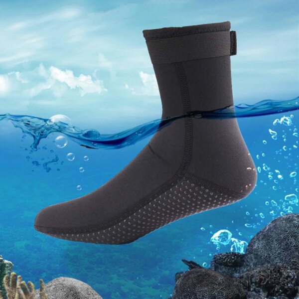 Calcetines de buceo de neopreno de 3mm antideslizantes para adultos, cálidos parches elásticos, zapatos de neopreno, botas de buceo y surf para nadar y esnórquel