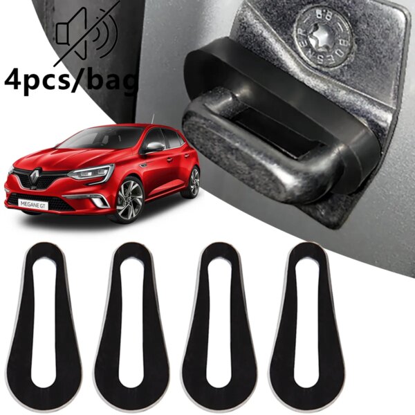 4X para Renault Megane 2 3 4, amortiguador de cerradura de puerta de coche, amortiguador, almohadilla de sellado, amortiguador, accesorios de repuesto silenciosos