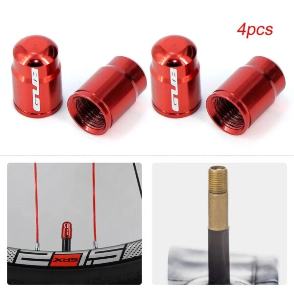 4 Uds tapa de válvula de neumático de bicicleta Presta aluminio MTB bicicleta de carretera cubierta de válvula de tubo interior AV/FV cubierta de polvo Universal accesorios de bicicleta