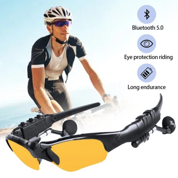 5,0 gafas de Audio Bluetooth inteligentes deportes al aire libre ciclismo sonido envolvente auriculares escuchar música llamada gafas de sol polarizadas