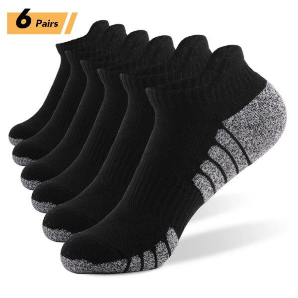 6 pares de calcetines tobilleros deportivos de punto grueso Otoño Invierno calcetines Fitness transpirables calcetines de secado rápido calcetines cálidos para correr ciclismo