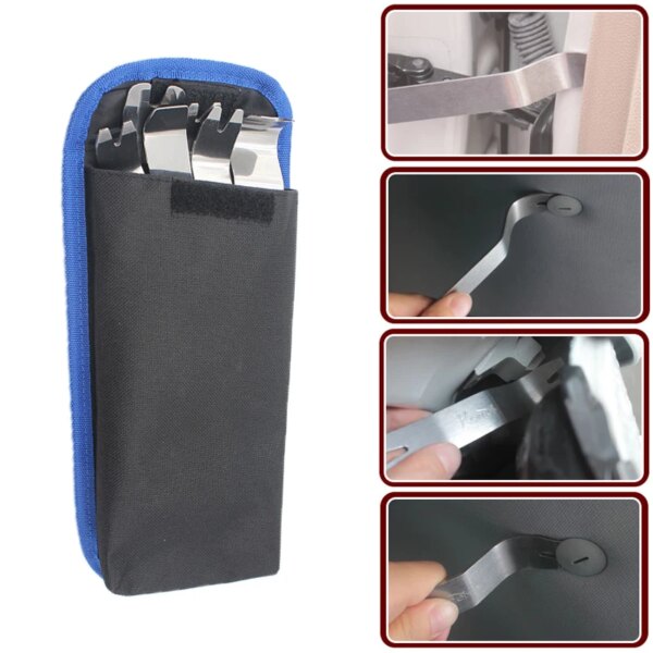 Kit de 6 uds. De Clip para puerta, Panel de tablero, Audio, Radio, herramienta de extracción y reparación Interior, herramienta de palanca de extracción de coche de color plateado y Metal