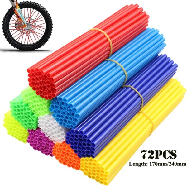 Funda protectora para radios de bicicleta, cubierta protectora decorativa para llanta, adecuada para bicicletas y motocicletas de 17/24cm, 72 Uds.