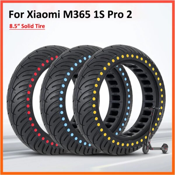 Neumático sólido de 8,5 pulgadas para patinete eléctrico Xiaomi M365 Pro 1S MI 3, amortiguador de panal, rueda duradera