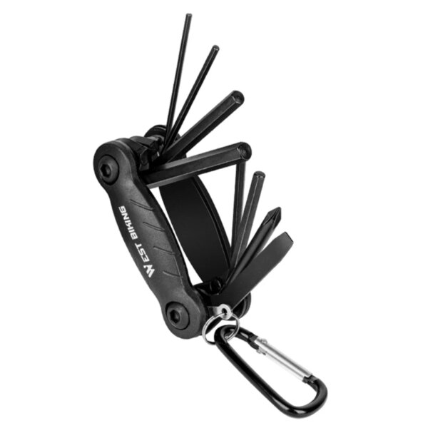 Herramienta de reparación de bicicletas multifunción 8 en 1, herramienta de reparación métrica plegable esencial
