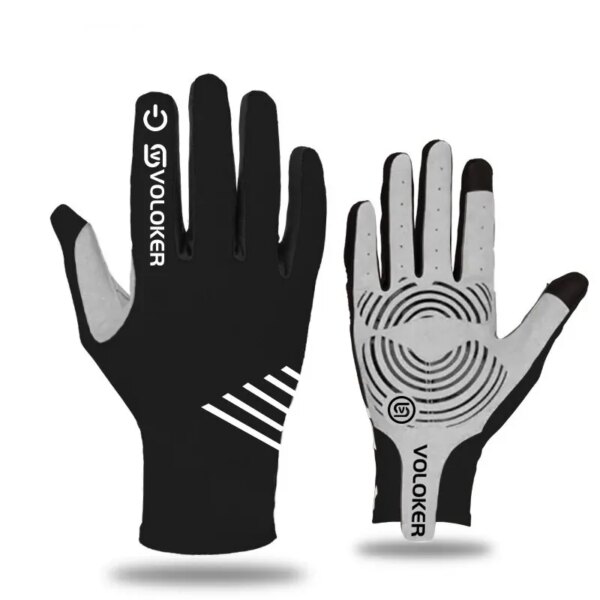 Un par de guantes para todos los dedos, guantes transpirables a prueba de golpes para bicicleta con pantalla táctil, guantes para montar en carretera para bicicleta de montaña para primavera y verano