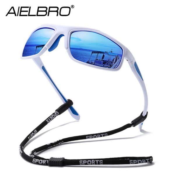 AIELBRO Gafas de sol para ciclismo, conjuntos de gafas de sol para hombre, gafas de sol polarizadas ligeras para ciclismo, gafas de sol TR-90 para hombres