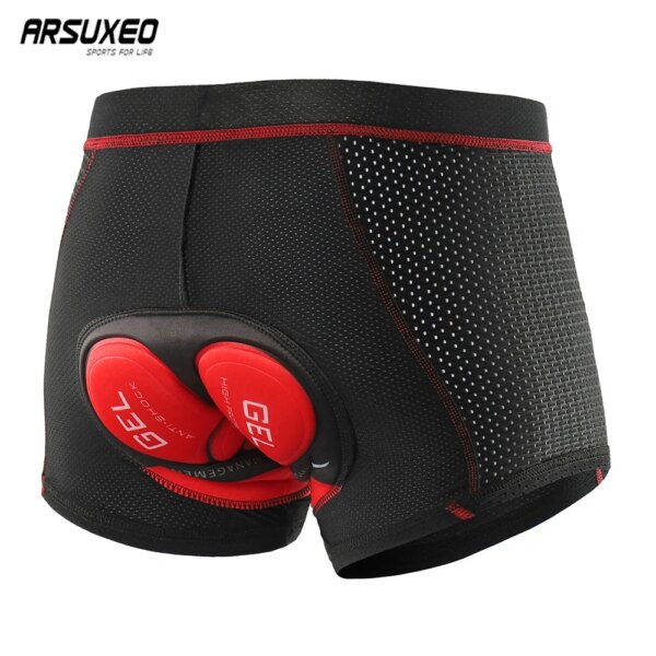 ARSUEXO-ropa interior de ciclismo profesional con almohadilla de Gel 3D, pantalones cortos para bicicleta de montaña, a prueba de golpes, transpirables, 001C