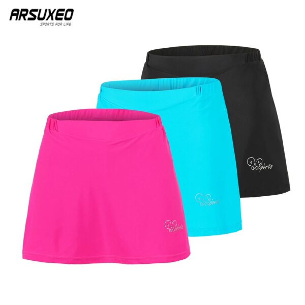ARSUEXO-falda de ciclismo para mujer, pantalones cortos de ciclismo, medias 2 en 1 con forro acolchado de Gel 3D, ropa interior reflectante para bicicleta 351