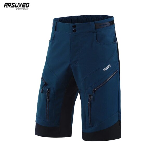 ARSUXEO pantalones cortos de ciclismo para hombre, pantalones cortos holgados para descenso, pantalones cortos para bicicleta de montaña MTB, pantalones cortos para deportes al aire libre, pantalones cortos para bicicleta repelente al agua 1903