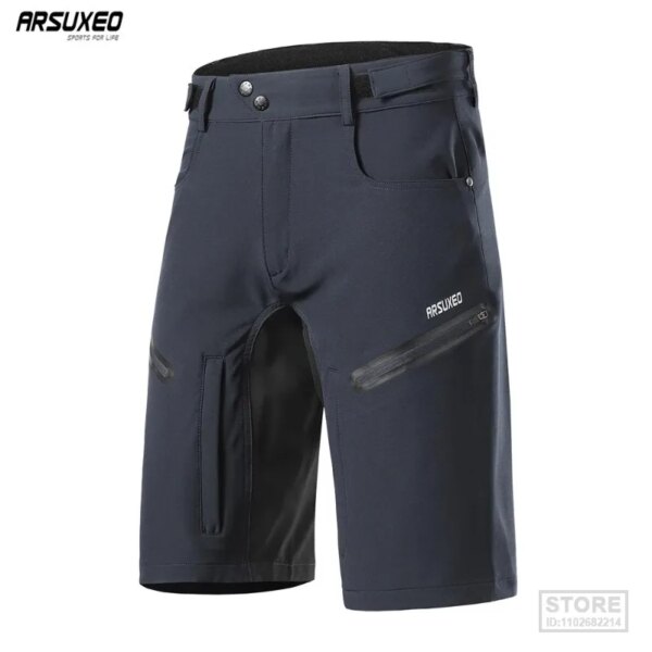 ARSUXEO pantalones cortos de ciclismo para hombre, pantalones cortos holgados para bicicleta de montaña MTB, pantalones cortos para deportes al aire libre, senderismo, descenso, bicicleta, pantalones cortos 2006