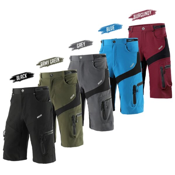 ARSUXEO-pantalones cortos de ciclismo para hombre, pantalón de descenso, para bicicleta de montaña, resistentes al agua, holgados, para deportes al aire libre