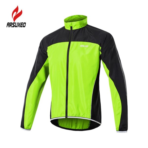 ARSUXEO chaqueta reflectante de ciclismo para hombre a prueba de viento impermeable ropa para bicicleta de montaña rompevientos MTB chaqueta de viento para bicicleta